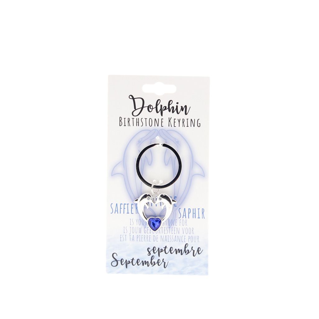 Birthstone sleutelhanger september dolfijn