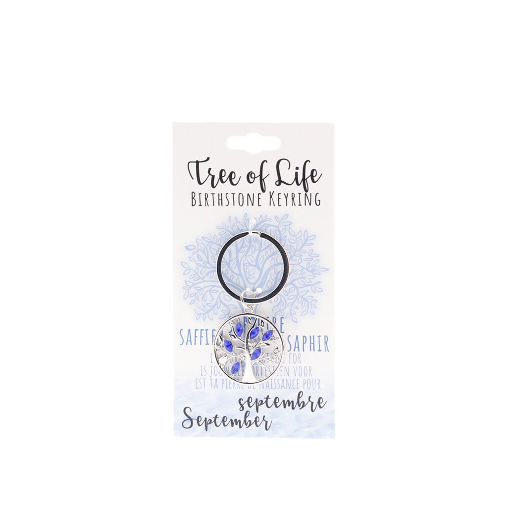 Birthstone sleutelhanger september levensboom