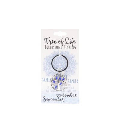 Birthstone sleutelhanger september levensboom