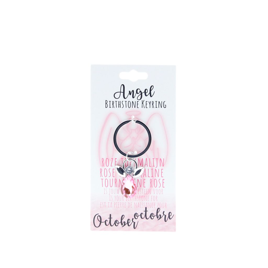 Birthstone sleutelhanger oktober engel