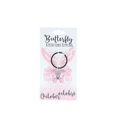 Birthstone sleutelhanger oktober vlinder