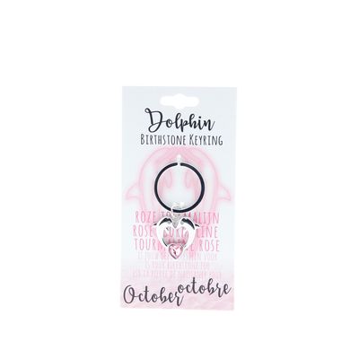 Birthstone sleutelhanger oktober dolfijn