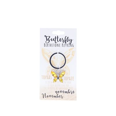 Birthstone sleutelhanger november vlinder