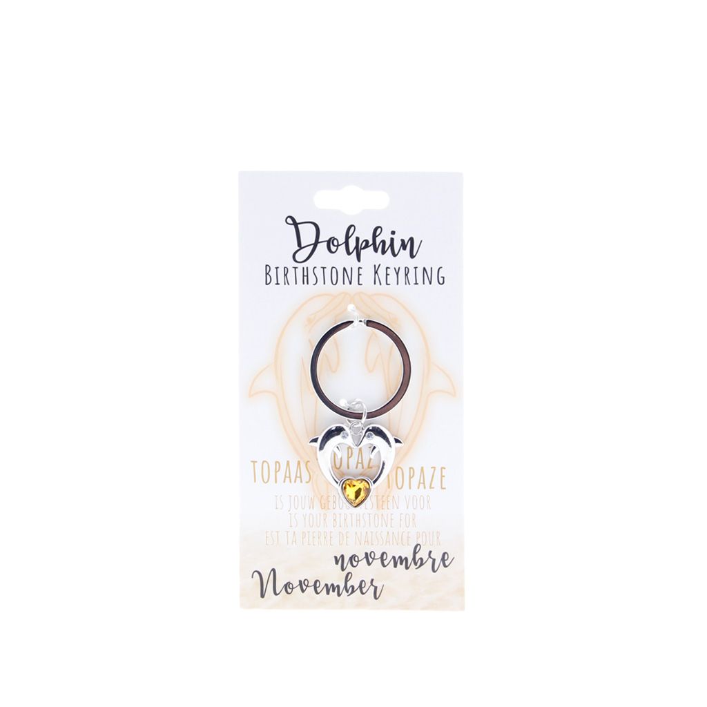 Birthstone sleutelhanger november dolfijn