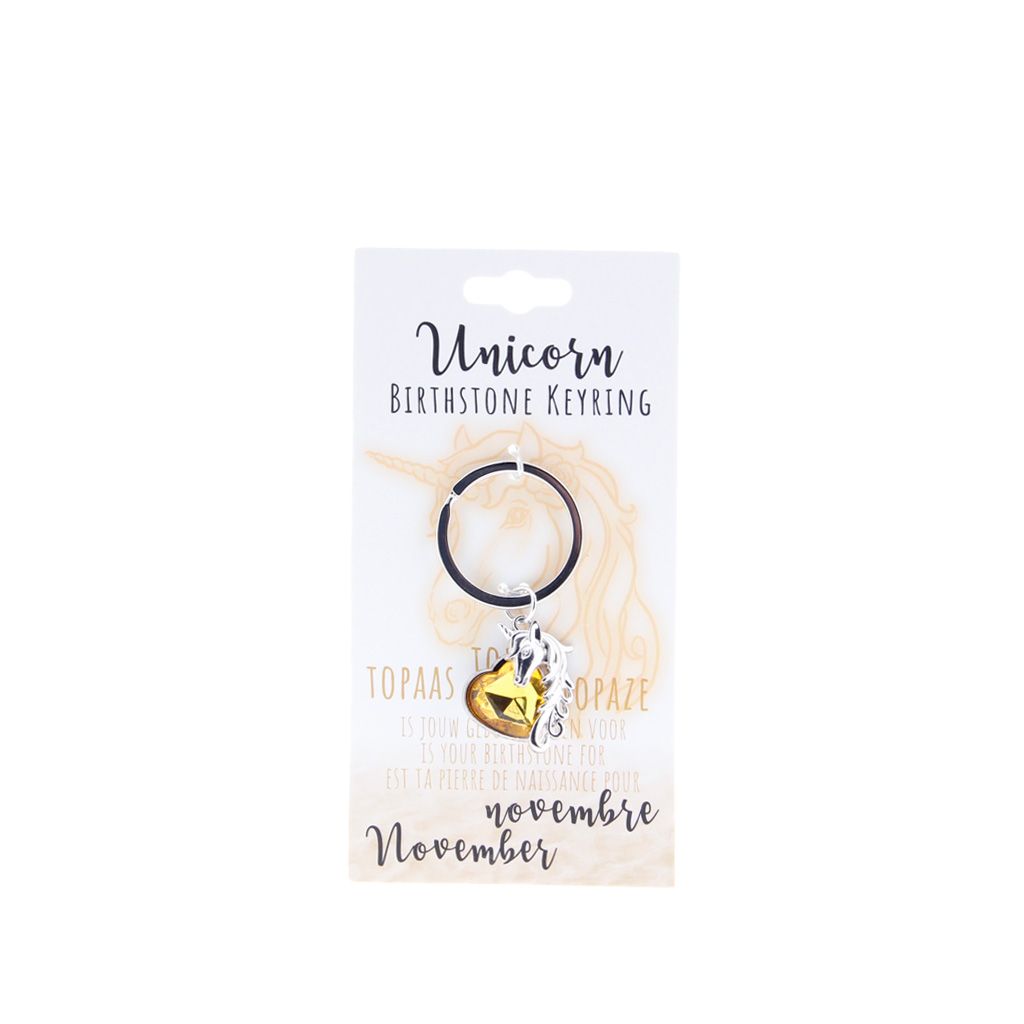 Birthstone sleutelhanger november unicorn