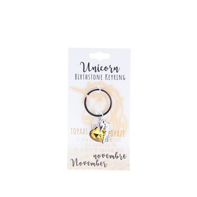 Birthstone sleutelhanger november unicorn