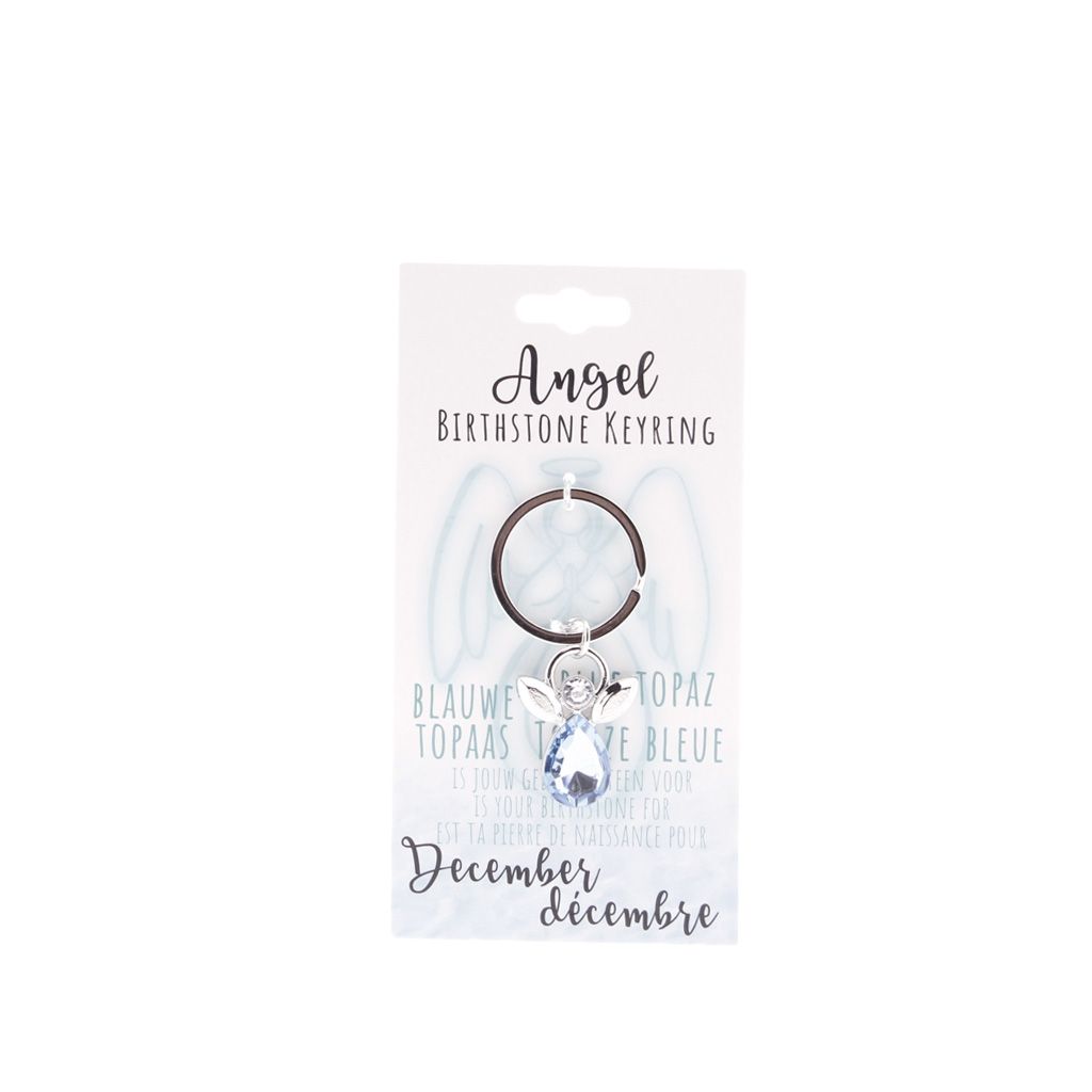 Birthstone sleutelhanger december engel