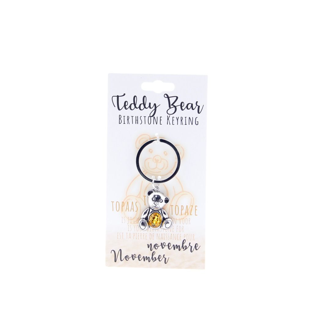 Birthstone sleutelhanger november teddybeer