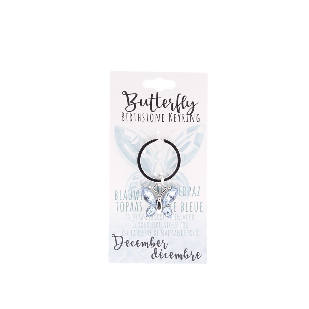 Birthstone sleutelhanger december vlinder