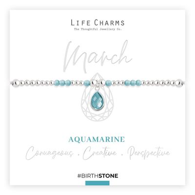 Birthstone armband maart