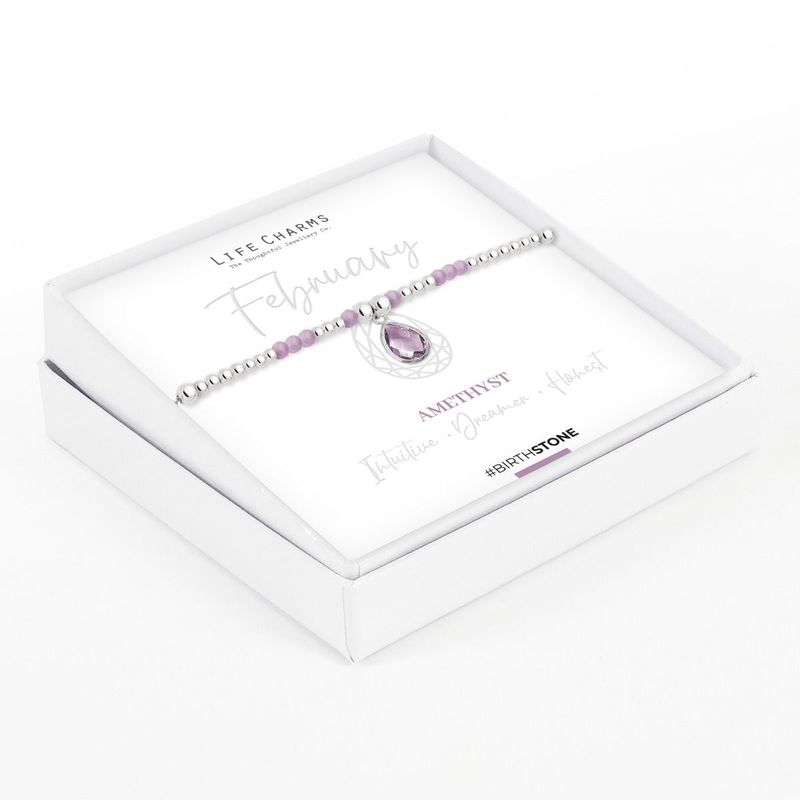 Birthstone armband februari