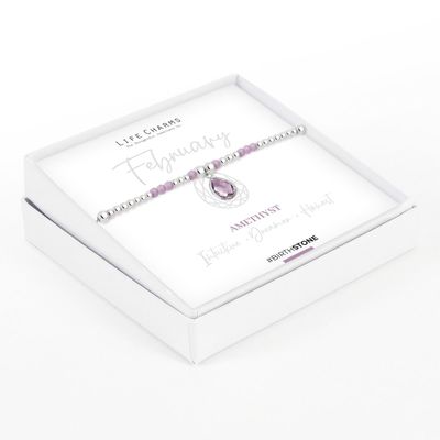 Birthstone armband februari
