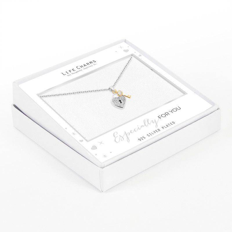 Life charms ketting heart and key