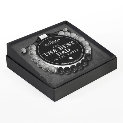 life charms gentleman armband best dad lava-grijze jasper