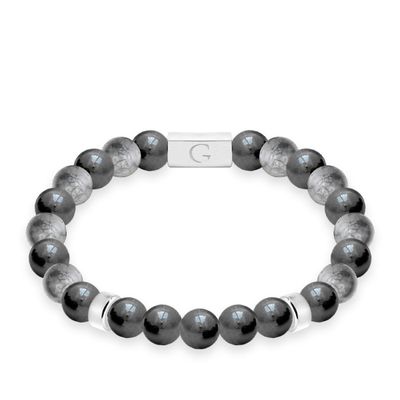 life charms gentlemen armband amazing brother jaspis grijs - hematiet