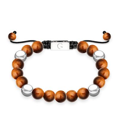 Life charms gentleman armband amazing brother tijgeroog - zilver