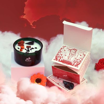 Hop hare kristallen magische bloemenkaars de duivel