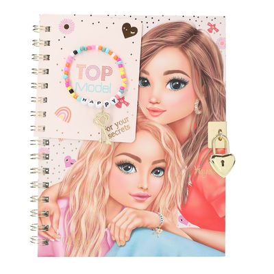 TOPModel dagboek met slot en armband
