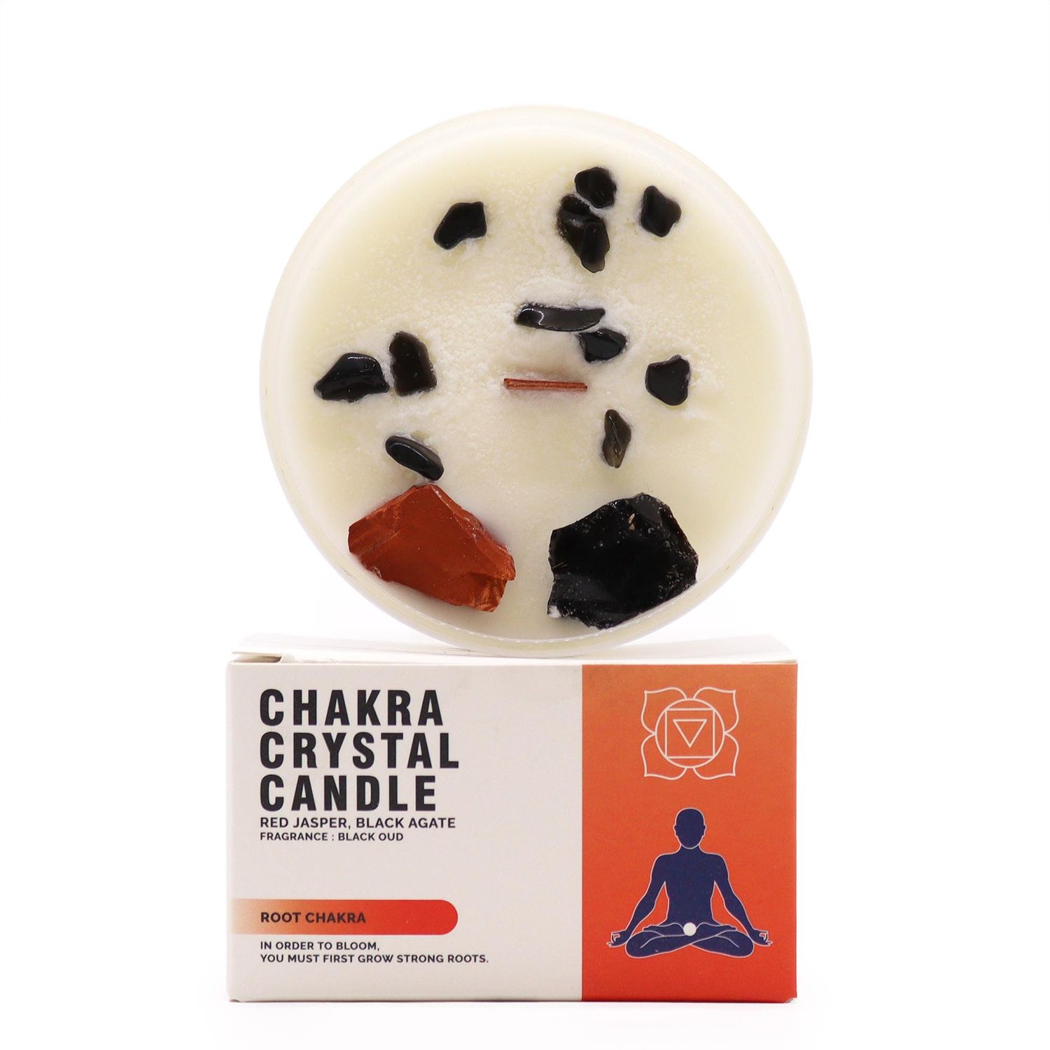 Chakra kristallen kaarsen wortelchakra