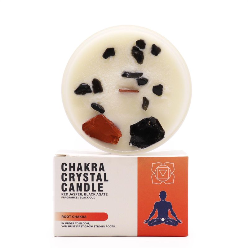 Chakra kristallen kaarsen wortelchakra