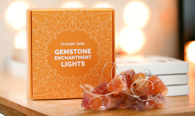 Natuurlijke edelsteen decoratieve slinger - oranje jade