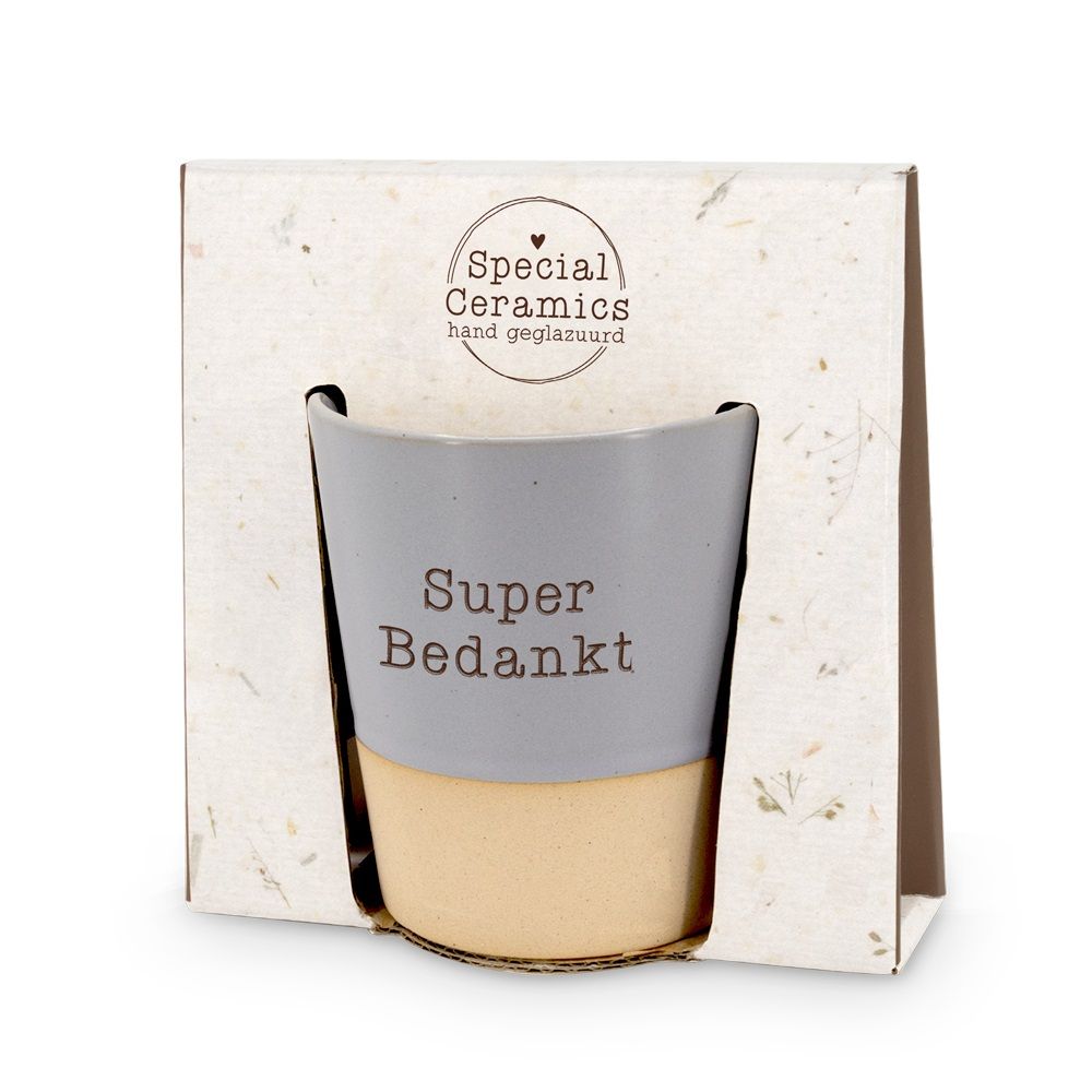 Keramieken beker bedankt