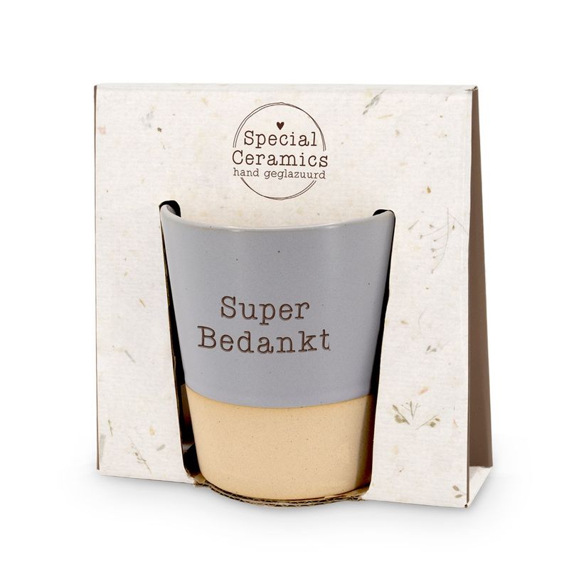 Keramieken beker bedankt