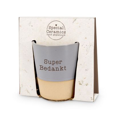 Keramieken beker bedankt