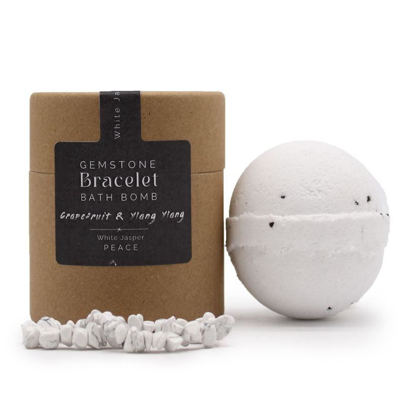 Bruisbal met edelsteen armband - witte jaspis