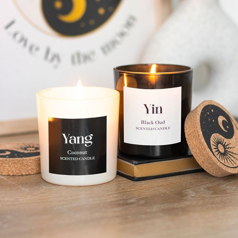 Yin &amp; Yang geurkaarsen set