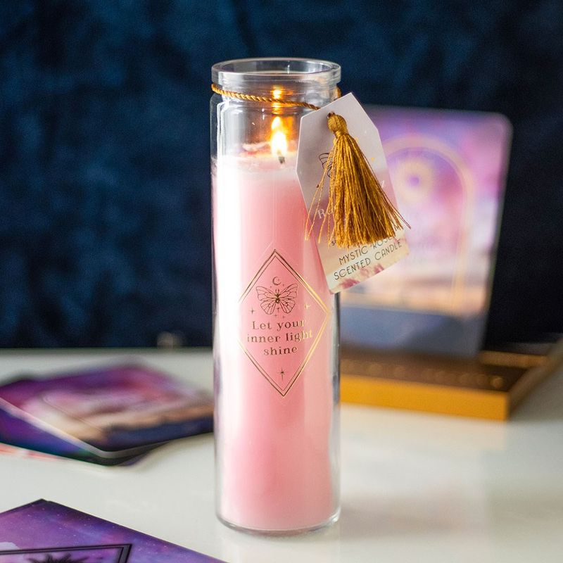 Mystic rose tube kaars met rozenkwarts