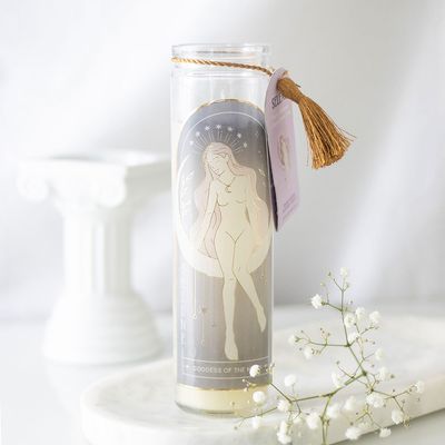 Selene goddess tube kaars met amethist