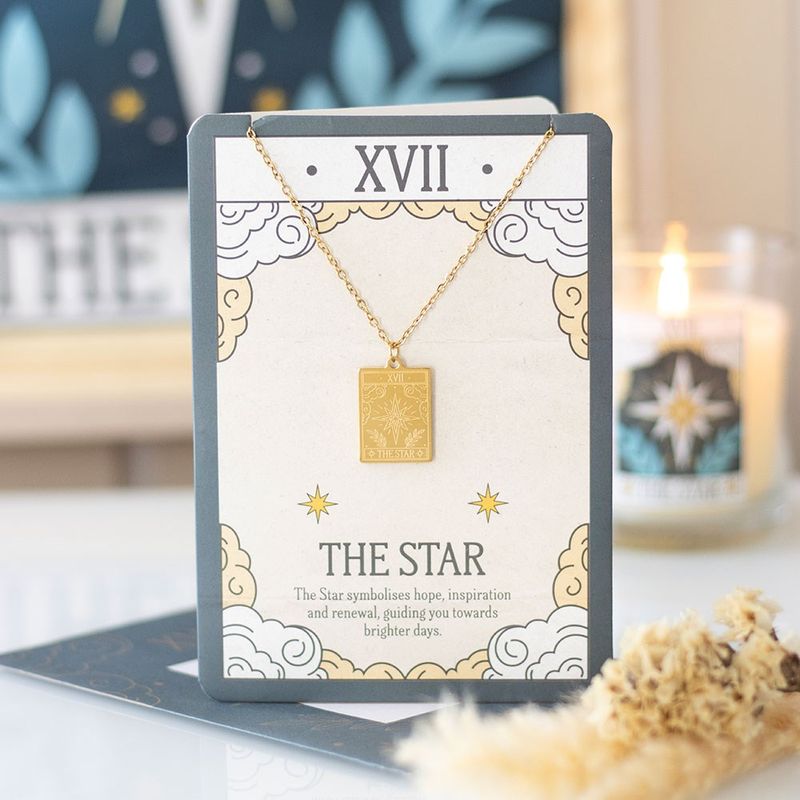 Tarot ketting op wenskaart de ster