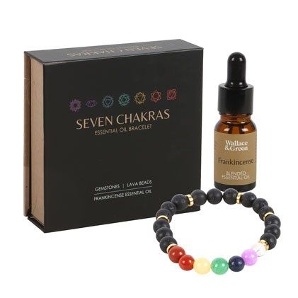 Zeven chakra&#39;s set armband &amp; olie