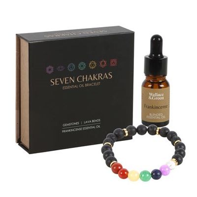 Zeven chakra&#39;s set armband &amp; olie
