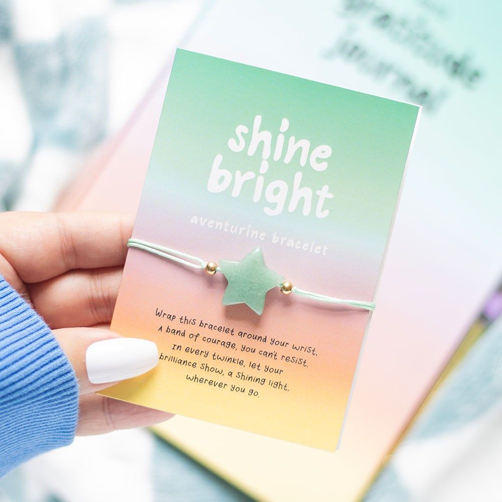 Shine bright verstelbare groene aventurijn armband