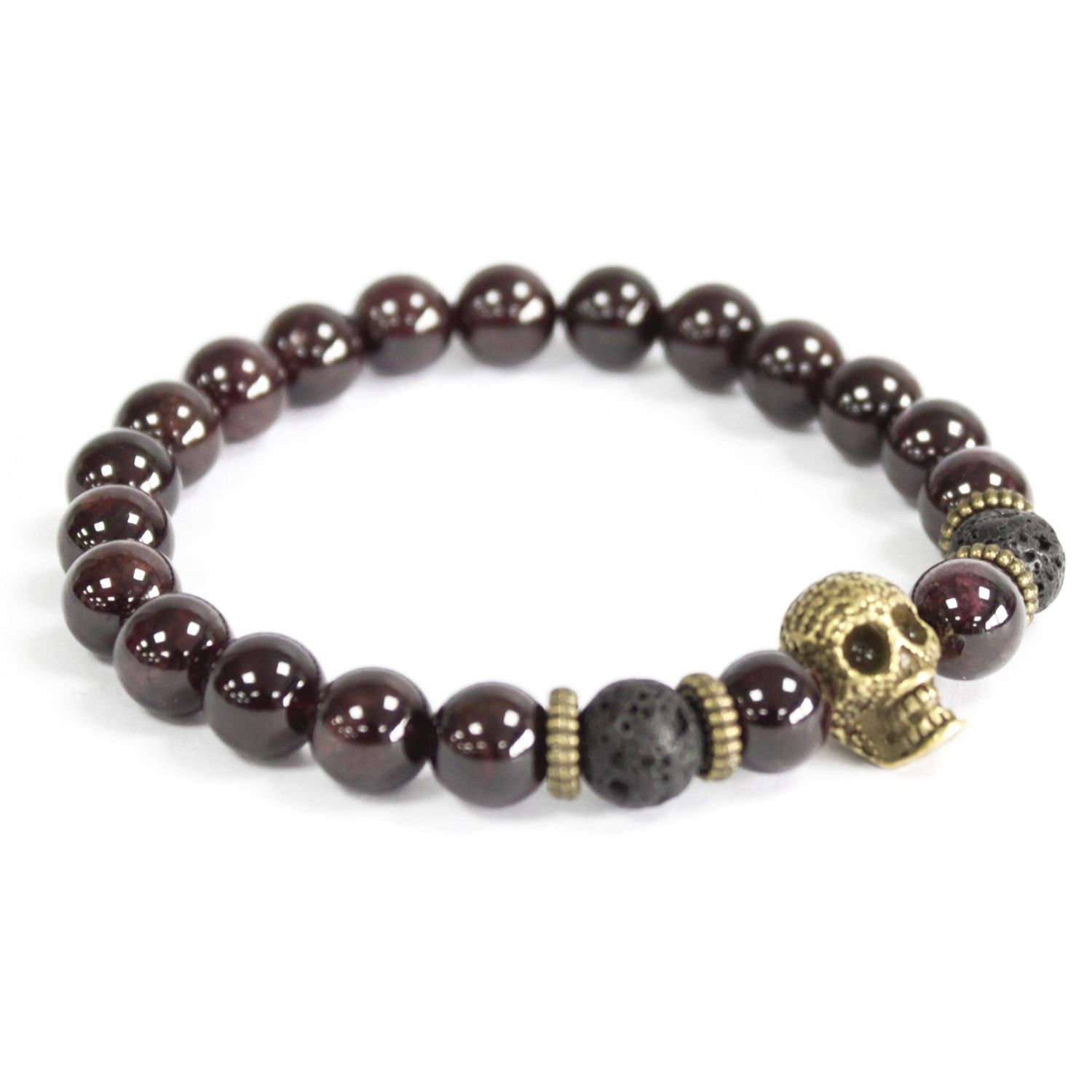 Bloedsteen armband met schedel