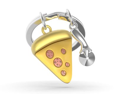 Metalmorphose sleutelhanger pizza