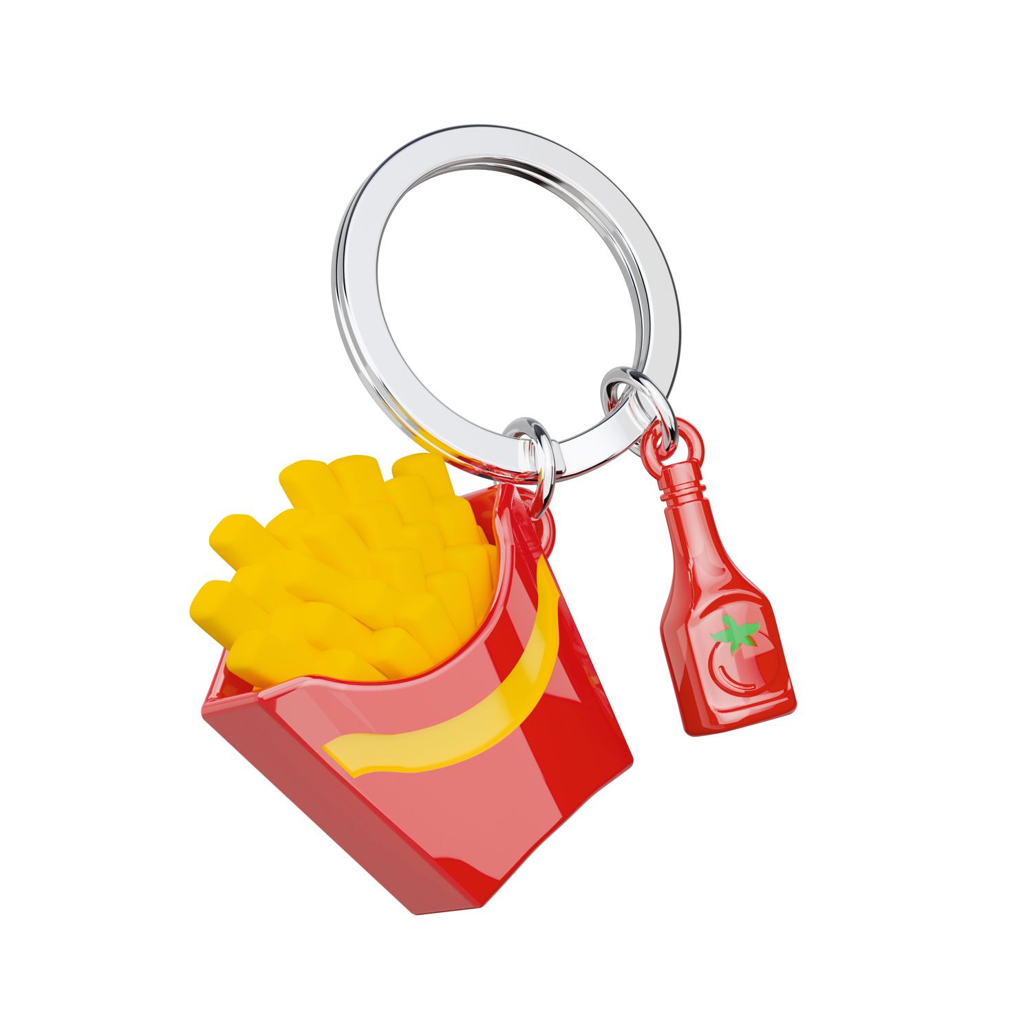 Metalmorphose sleutelhanger frietjes