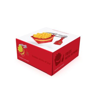 Metalmorphose sleutelhanger frietjes