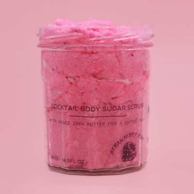 Geparfumeerde suiker body scrub - aardbeien rum