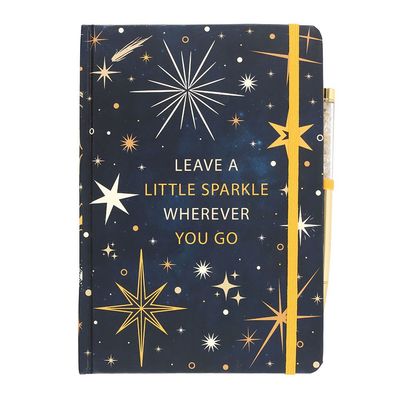 Notitieboek leave a little sparkle met pen