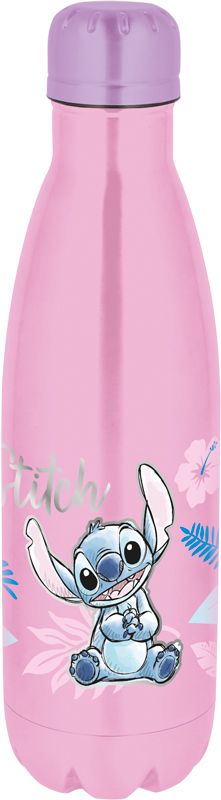 Stitch drinkfles roze roestvrij staal