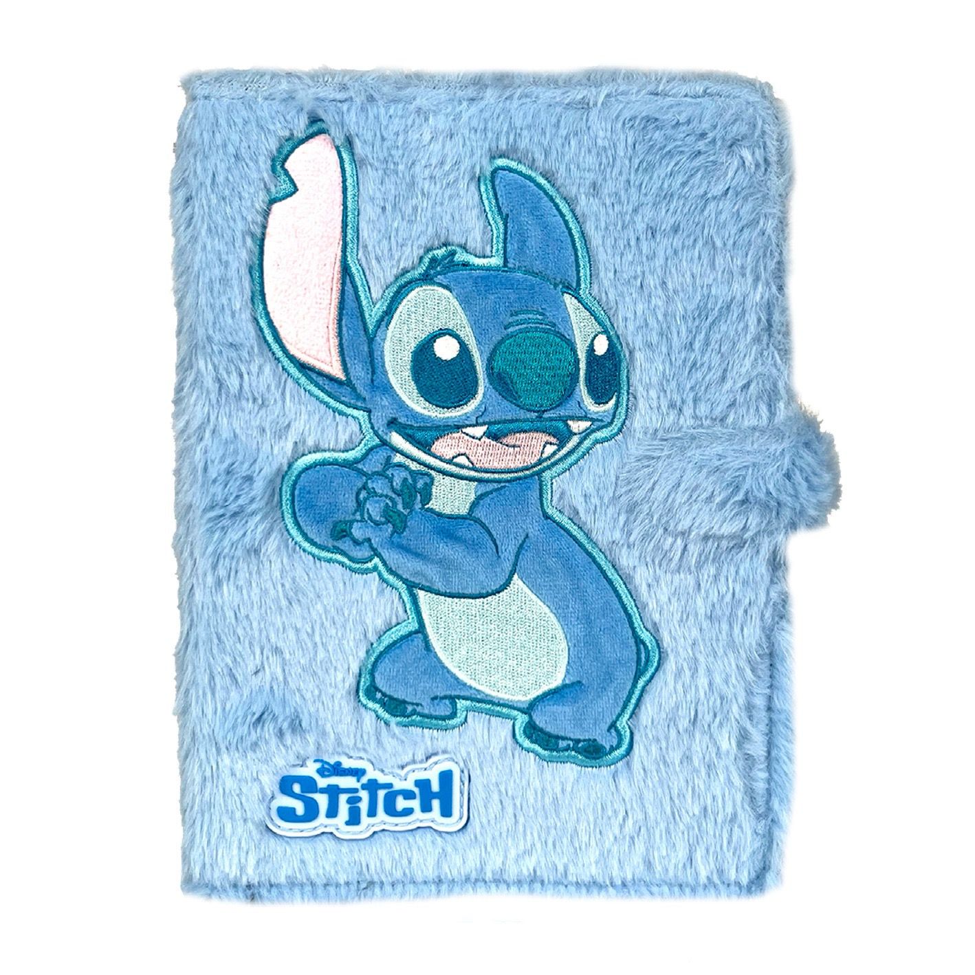 Stitch fluffy notebook blue