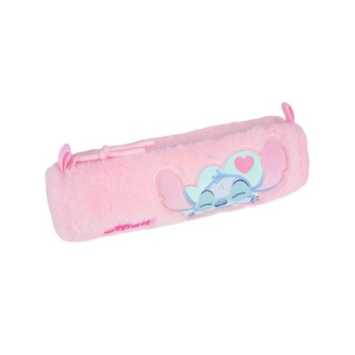 Stitch fluffy etui pink