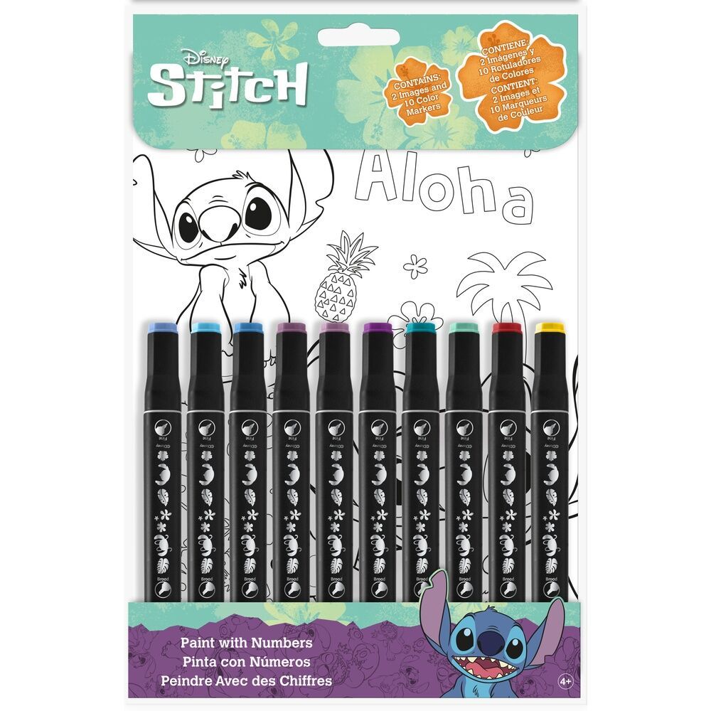 Stitch kleurplaten met stiften