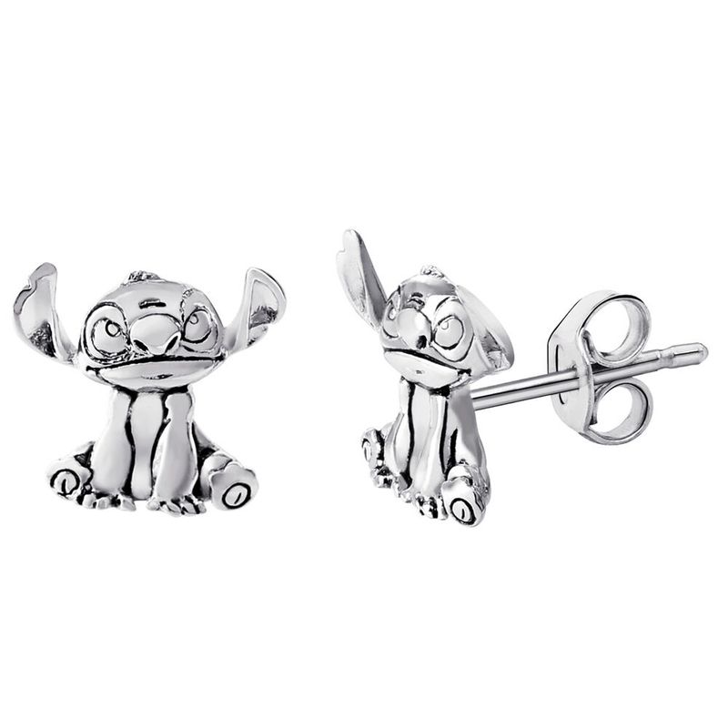 Stitch oorbelletjes zilver