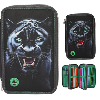 Adventure World 3-vaks etui panter met led