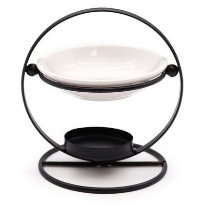 Keramisch &amp; metalen aromabrander rond
