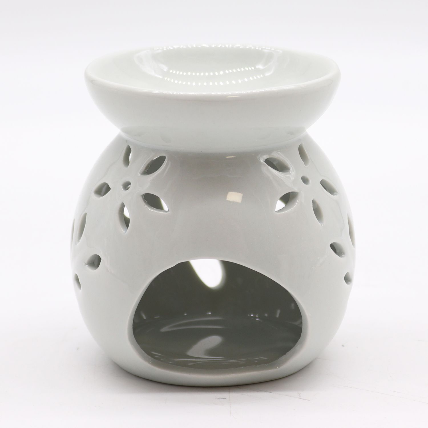 Keramiek witte aromabrander boom motief